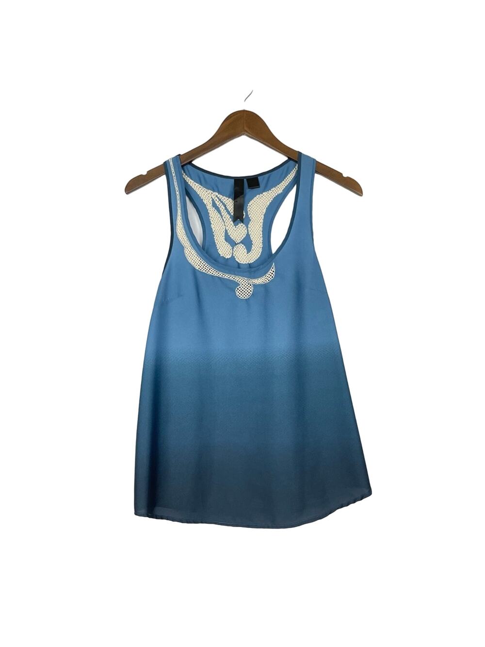Petticoat Alley | Blue Ombre Lace Detail Lightweight Racerback Tank